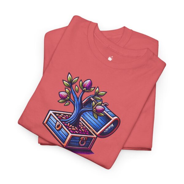 Vibrant Treasure Tree Tee, Unisex Cotton T-Shirt for Nature Lovers, Eco-Friendly Gift, Adventure Apparel, Unique Graphic Shirt - Image 9