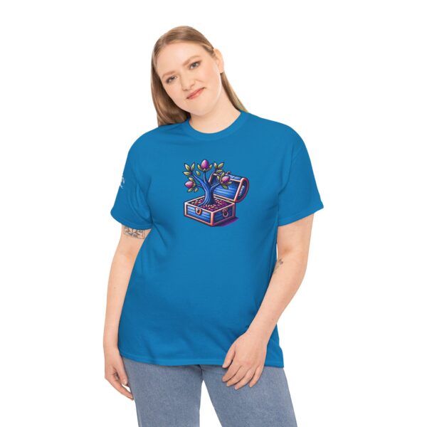 Vibrant Treasure Tree Tee, Unisex Cotton T-Shirt for Nature Lovers, Eco-Friendly Gift, Adventure Apparel, Unique Graphic Shirt - Image 5